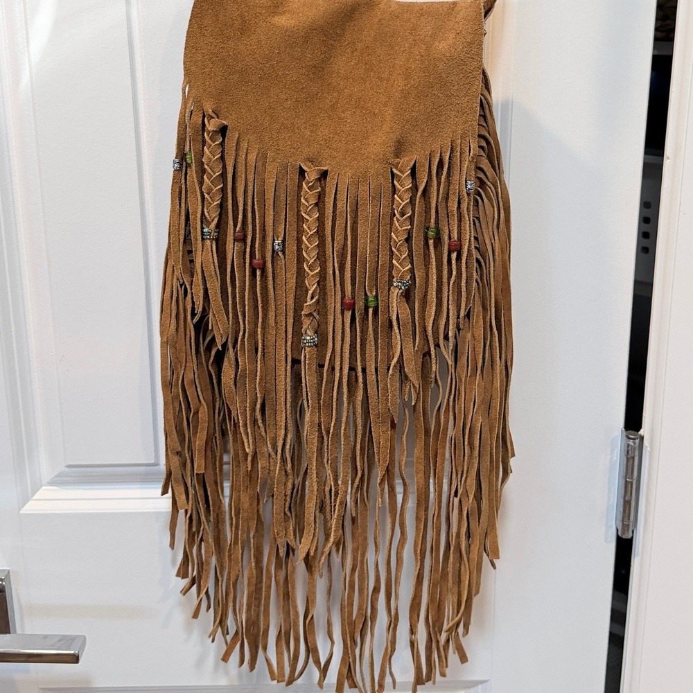 Hippie Fringed "Myra Bag" Tan Suede with inner Pockets NWOT